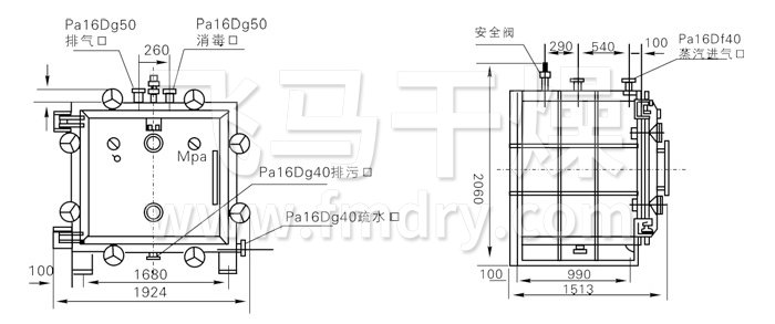 方形靜態真空幹燥機結構示意（yì）圖